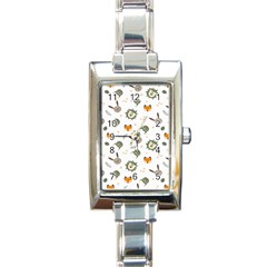 Rabbit, Lions And Nuts  Rectangle Italian Charm Watch by ConteMonfrey