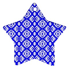 Portuguese Tiles Vibes Plaids Star Ornament (two Sides) by ConteMonfrey