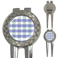 Blue And Green Plaids 3-in-1 Golf Divots by ConteMonfrey