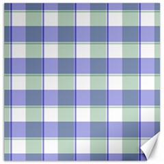 Blue And Green Plaids Canvas 12  X 12  by ConteMonfrey
