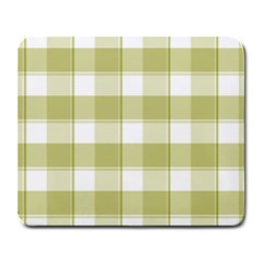 Green Tea - White And Green Plaids Large Mousepads by ConteMonfrey