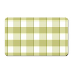 Green Tea - White And Green Plaids Magnet (rectangular) by ConteMonfrey