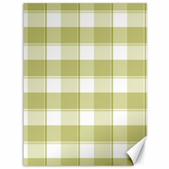 Green Tea - White And Green Plaids Canvas 36  X 48  by ConteMonfrey