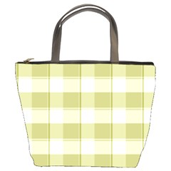 Green Tea - White And Green Plaids Bucket Bag by ConteMonfrey