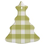 Green tea - White and green plaids Christmas Tree Ornament (Two Sides) Front