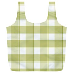 Green Tea - White And Green Plaids Full Print Recycle Bag (xl) by ConteMonfrey