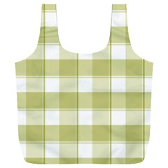 Green tea - White and green plaids Full Print Recycle Bag (XXL)