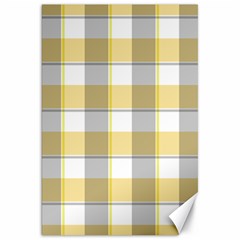 Grey Yellow Plaids Canvas 20  X 30  by ConteMonfrey