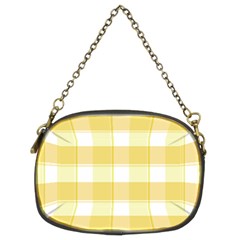 White And Yellow Plaids Chain Purse (two Sides) by ConteMonfrey