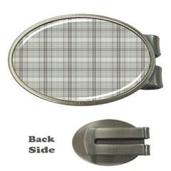 Winter Gray Plaids Money Clips (oval)  by ConteMonfrey