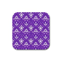 Purple Lace Decorative Ornament - Pattern 14th And 15th Century - Italy Vintage  Rubber Square Coaster (4 Pack) by ConteMonfrey