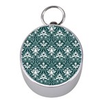 Green  Lace Decorative Ornament - Pattern 14th And 15th Century - Italy Vintage  Mini Silver Compasses Front