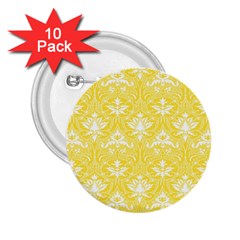 Yellow Lace Decorative Ornament - Pattern 14th And 15th Century - Italy Vintage  2.25  Buttons (10 pack) 