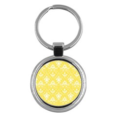 Yellow Lace Decorative Ornament - Pattern 14th And 15th Century - Italy Vintage  Key Chain (Round)