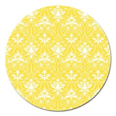 Yellow Lace Decorative Ornament - Pattern 14th And 15th Century - Italy Vintage  Magnet 5  (Round)