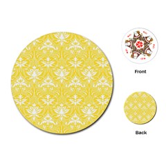 Yellow Lace Decorative Ornament - Pattern 14th And 15th Century - Italy Vintage  Playing Cards Single Design (Round)