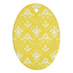 Yellow Lace Decorative Ornament - Pattern 14th And 15th Century - Italy Vintage  Oval Ornament (Two Sides)