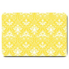 Yellow Lace Decorative Ornament - Pattern 14th And 15th Century - Italy Vintage  Large Doormat 