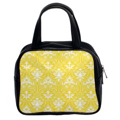 Yellow Lace Decorative Ornament - Pattern 14th And 15th Century - Italy Vintage  Classic Handbag (Two Sides)