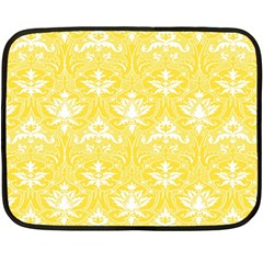 Yellow Lace Decorative Ornament - Pattern 14th And 15th Century - Italy Vintage  Double Sided Fleece Blanket (Mini) 