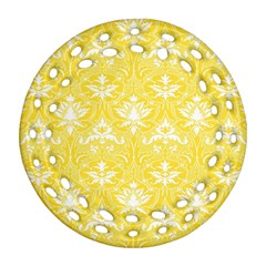 Yellow Lace Decorative Ornament - Pattern 14th And 15th Century - Italy Vintage  Ornament (Round Filigree)