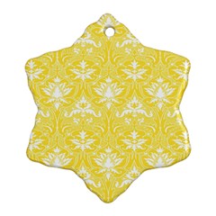 Yellow Lace Decorative Ornament - Pattern 14th And 15th Century - Italy Vintage  Ornament (Snowflake)