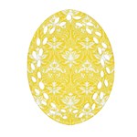 Yellow Lace Decorative Ornament - Pattern 14th And 15th Century - Italy Vintage  Oval Filigree Ornament (Two Sides) Front