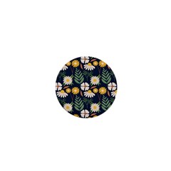 Flower Grey Pattern Floral 1  Mini Buttons