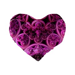 Fractal-math-geometry-visualization Pink Standard 16  Premium Flano Heart Shape Cushions by Pakrebo