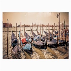 Black Several Boats - Colorful Italy  Large Glasses Cloth (2 Sides) by ConteMonfrey