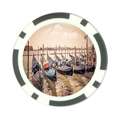 Black Several Boats - Colorful Italy  Poker Chip Card Guard by ConteMonfrey