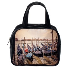 Black Several Boats - Colorful Italy  Classic Handbag (one Side) by ConteMonfrey