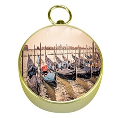 Black Several Boats - Colorful Italy  Gold Compasses by ConteMonfrey