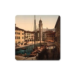  The Harbor, Riva, Lake Garda, Italy 1890-1900 Square Magnet by ConteMonfrey