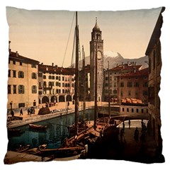  The Harbor, Riva, Lake Garda, Italy 1890-1900 Standard Flano Cushion Case (two Sides) by ConteMonfrey