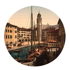  The Harbor, Riva, Lake Garda, Italy 1890-1900 Pop Socket (white) by ConteMonfrey