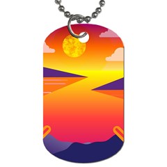 Sunset Lake Forest Hills Camp Dog Tag (two Sides) by Wegoenart