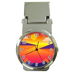 Sunset Lake Forest Hills Camp Money Clip Watches by Wegoenart