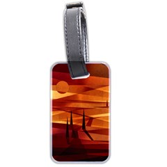 Illustration Golden Tuscany Brown Orange Luggage Tag (two Sides) by Wegoenart