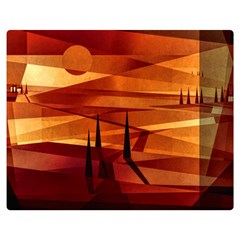 Illustration Golden Tuscany Brown Orange Double Sided Flano Blanket (medium) 