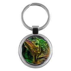 Chameleon Reptile Lizard Animal Key Chain (round) by Wegoenart