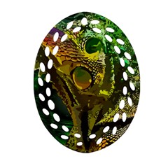 Chameleon Reptile Lizard Animal Oval Filigree Ornament (two Sides) by Wegoenart