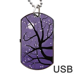 Moon Night Fantasy Dark Love Dog Tag Usb Flash (one Side)