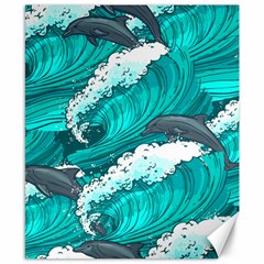 Sea Waves Seamless Pattern Canvas 8  X 10  by Wegoenart