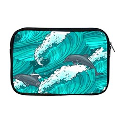 Sea Waves Seamless Pattern Apple Macbook Pro 17  Zipper Case by Wegoenart