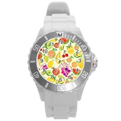Seamless-fruit Round Plastic Sport Watch (l) by nateshop
