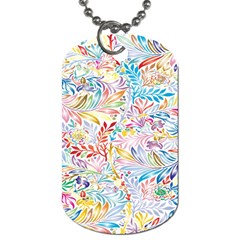 Floral Pattern Dog Tag (one Side) by nateshop