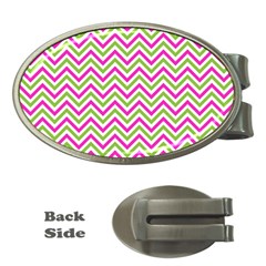 Mave,chevron,white,navi,purple Money Clips (oval)  by nateshop