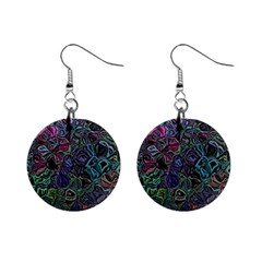 Background Pattern Texture Design Mini Button Earrings by Wegoenart