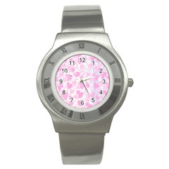 Valentine-background-hearts-bokeh Stainless Steel Watch by Zezheshop